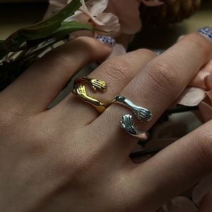 Love Hug Rings, Couple Mix and Match Rings, Adjustable Hug Ring, order Two!